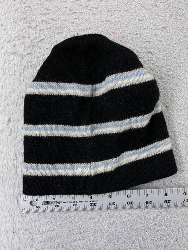 Roxy Beanie Toque Womens One Size Black Blue Stripe Knit Wool Nylon Blend Ski - Picture 4 of 8