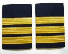 Epaulette Pilot Copilot Captain Erste Offizier Gold Auf Marineblau Tuch R985