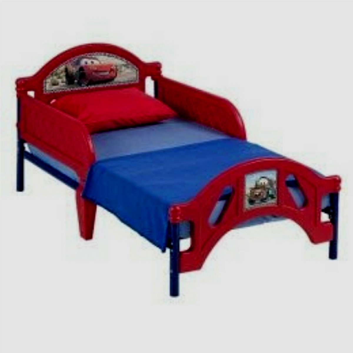 Disney Pixar Cars Lightning McQueen Mater Plastic Toddler Bed Frame 2006  New