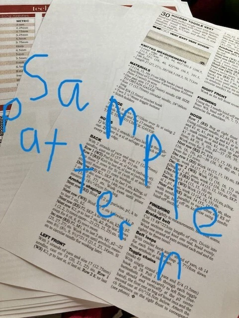 Knitting Pattern copy Ladies Designer Long hooded slouchy cardigan 32-50" 659J - Image 4 of 4