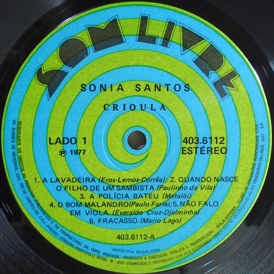SONIA SANTOS CRIOULA BRAZIL 1977 SAMBA FUNK BREAKS LP FEAT EDSON