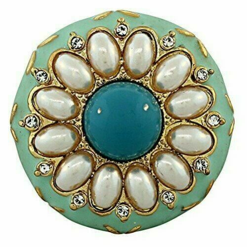 Bague Clio Blue émaillée Bleue - Taille 50, Métal Plaqué Argent, Occasion