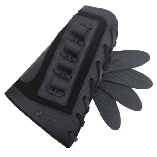 Custodia in pelle per munizioni copri fucile fucile buttstock per .357/.308/.22lr/12GA - Foto 2 di 62