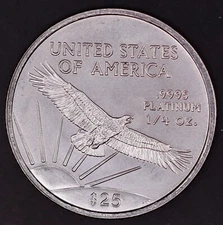 1/4 oz $25 American Platinum Eagle .9995 Fine Platinum Coin BU - Random Year