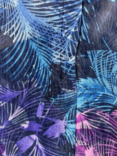 Vintage 1960s British Lady Blue Purple Tropical Floral Dress Union Made In USA - Picture 11 of 12