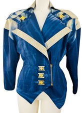 J Harris Blazer Dolman Sleeve Tie Dye Gold Tone Embellishment Size S/m