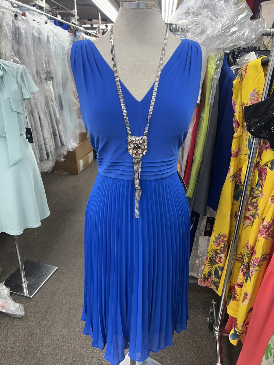 adrianna papell royal blue dress DRESS/ROYAL/SIZE 14/LENGTH 39'/RETAIL$149/NEW WITH TAG/STRETCH Collection:Outline Floral
