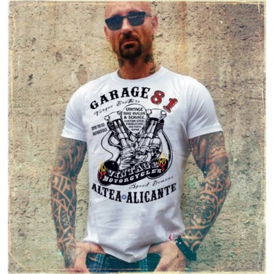 49 Hells Angels Garage81 Nuckle Altea Alicante White T-Shirt