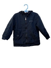 DKNY Kids Black Jacket Size 4 Toddler Full Zip Classic Logo