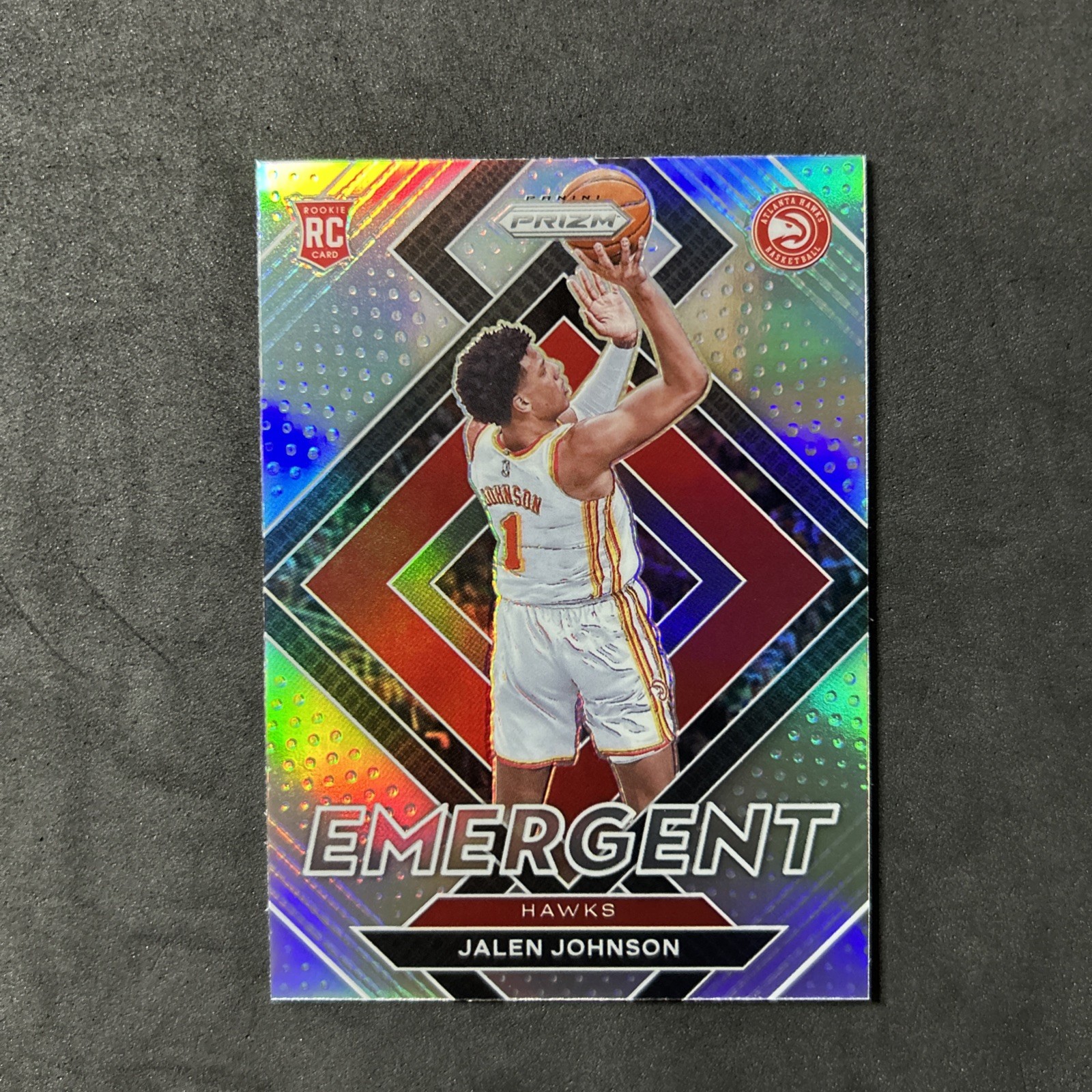 2021-22 Panini Prizm Emergent Jalen Johnson RC #18 Silver Prizm Rookie Hawks NBA