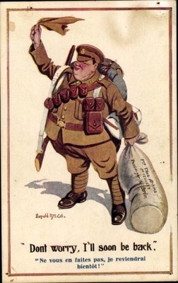 Künstler Ak McGill, Donald, Dicker britischer Soldat nimmt Abschied - 4578767