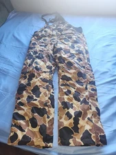 VINTAGE BROWNING GORE-TEX INSULATED DUCK CAMO BIB OVERALLS BROWN/BLACK SIZE...