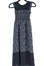 Art Class Girls M 7 8 Blue Floral Sleeveless Maxi Dress Ruffle Boho Spring