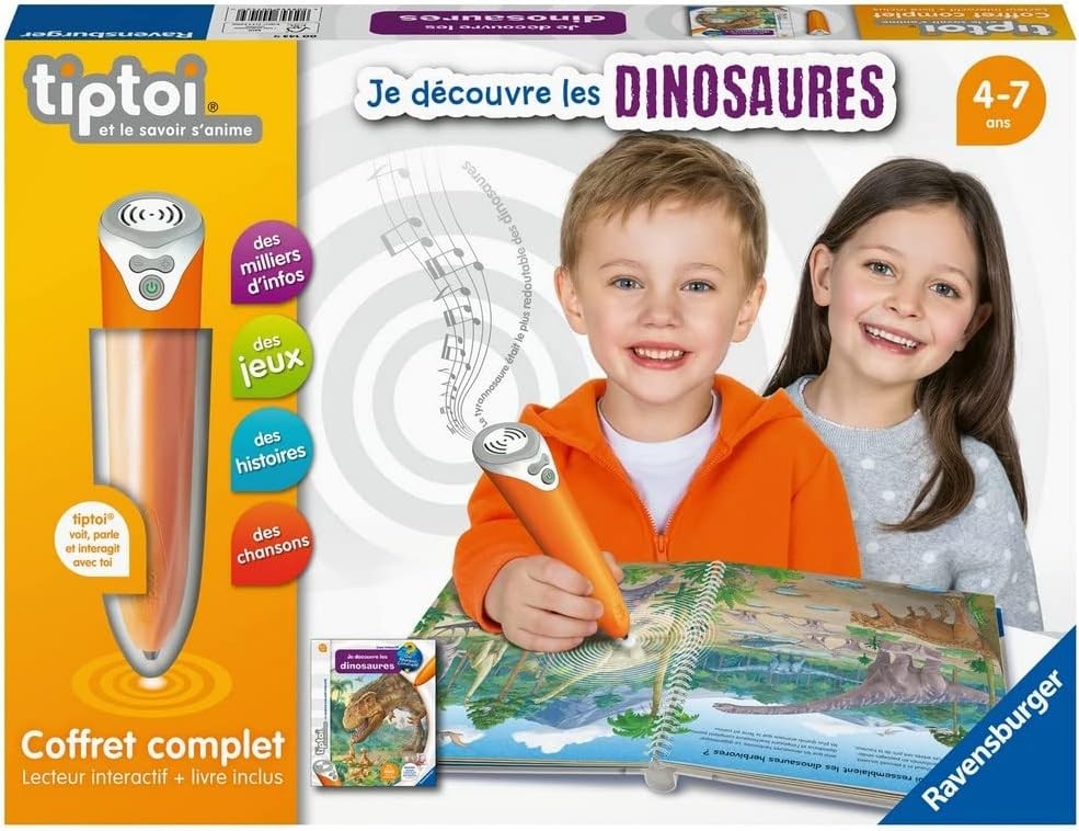 Livre Ravensburger Tiptoi dinosaures avec stylo interactif pour enfant