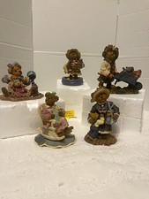 Boyds Bears Friends Bearstone Collection Resin Figurines Lot of 5 w/ Boxes