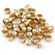 50 Pcs 5/16" Brass Compression Fitting Sleeve Ferrule Assortment Tube Connector