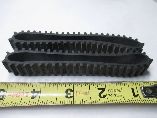 Two 5" Vintage Rubber Tracks 5" x 9/8" toy parts assessory