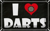 Blechschild 12X18 Cm I Love Darts Sport Hobby Deko Geschenk Metall Schild