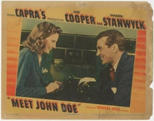 MEET JOHN DOE LOBBY CARD 1941 BARBARA STANWYCK GARY COOPER RARE
