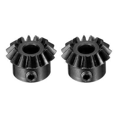 2Set Bevel Gear Tapered Bevel Pinion Gear 0.8 Module 45# Steel 15T 4mm Hole