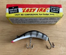 Vintage Lazy Ike  KL-2 BLS (Black Scale” Lazy  Ike Lure w BOX (plastic)