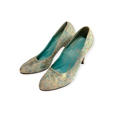 Vintage Delman Custom Made Floral Print Heels Especially for Miss Mary Christo