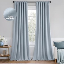 100 Blackout Curtains 96 Inch Long 2 50"W x 96"L Pack of 2 Chambray Blue