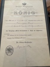 Verleihungsurkunde Königlich-Bayerischer Militär-Verdienstorden 4. Klasse mit…..