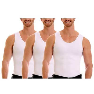 Made in USA  3 Pack  Compression Muscle Tank Top Body Shaper for Men. Tummy ...