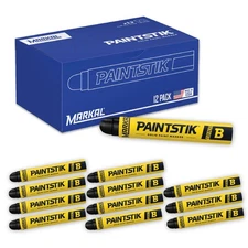 Markal 80223 B Paintstik Solid Paint Ambient Surface Marker Black (Pack of 12)