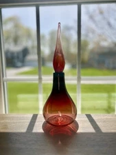 Husted Glass Works Blenko Decanter Style Ruby 627