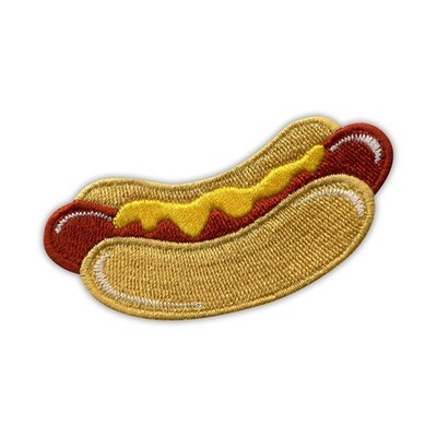 Patchion Hot-dog With Mustard - Embroidered Badge Patch