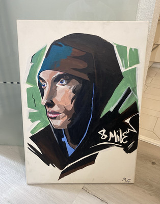 Handgemaltes Eminem Gemälde auf Leinwand   Unikat   Moderne Kunst