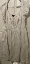 Torrid Ivory Embroidered Cotton Puff Sleeve Midi Dress Size 2 Cottagecore Boho