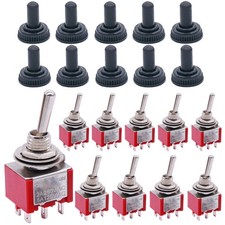 Twidec/10Pcs Mini Toggle Switch DPDT 2 Position 6 Pins ON-ON AC 6pin