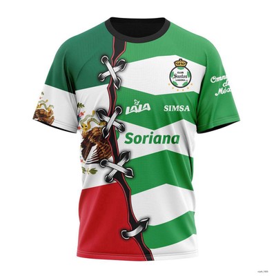 Personalized LIGA MX Club Santos Laguna Special Shirt 3D Mix Mexico Flag Design