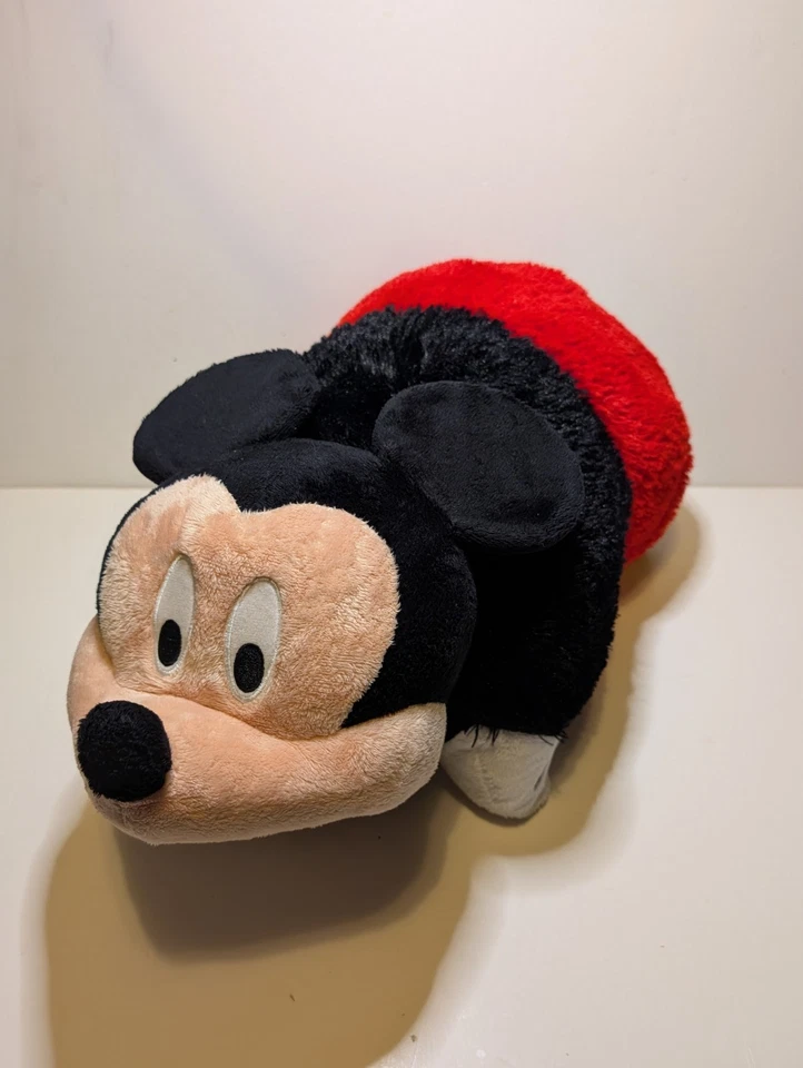 Almohada clásica de Mickey Mouse de los parques de Disney Mascotas Pal almohada de felpa 18" rojo negro Foto 2 de 4