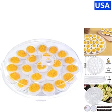 Portable Deviled Egg Platter - 22 Slots with Foldable Handle for Easy Travel