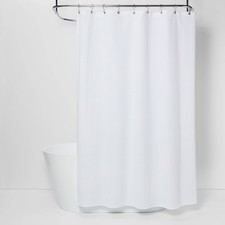 72"x84" Extra Long Waffle Weave Shower Curtain White - Threshold