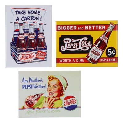 Pepsi Cola 3 x Retro Kühlschrankmagnete Abzugshaubenmagnete