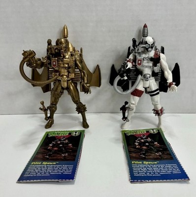 VTG Spawn Pilot Ultra-Action Figures Set Gold & White Deluxe Ed McFarlane 1995