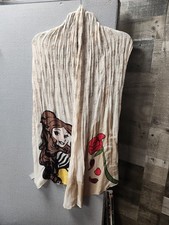 Disney Parks Womens Princess Belle Rose Scarf Floral Lightweight