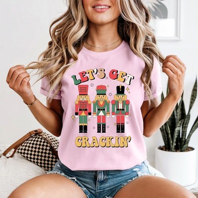 Nussknacker Lets Get Crackin Weihnachten Urlaub Damen T-Shirt Retro Tee