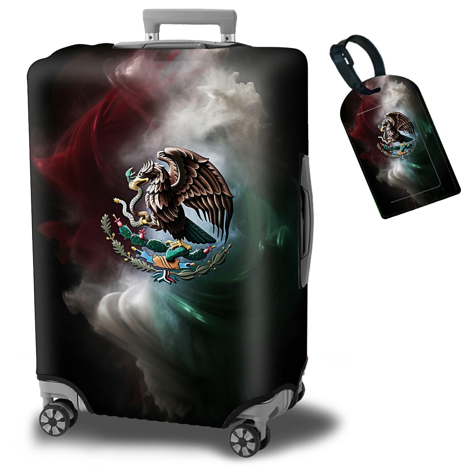 Cover Plus - Mexican Flag Eagle Travel Suitcase Cover For 26
