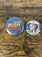 1988 George HW Bush Dan Quayle campaign pin pinback button political president
