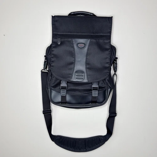 TUMI Nylon & Leather Expandable Laptop Messenger Bag with Shoulder Strap EUC