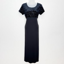 Vtg GAP Dress Womens Small Velvet Floral Maxi Modest 90s Whimsigoth Feminine USA