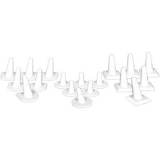 18 White Faux Leather Ring Finger Jewelry Display 3 Sizes