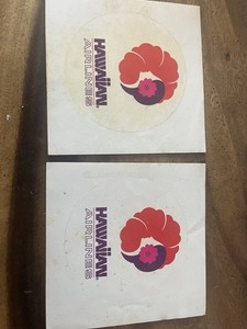 Hawaiian Airlines Collectible Stickers Set of 2 Logo Design Airline Memorabilia