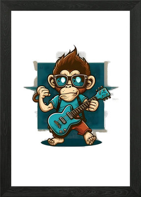 Schaukelnder Affe gerahmtes Wandbild Poster Leinwanddruck Bild